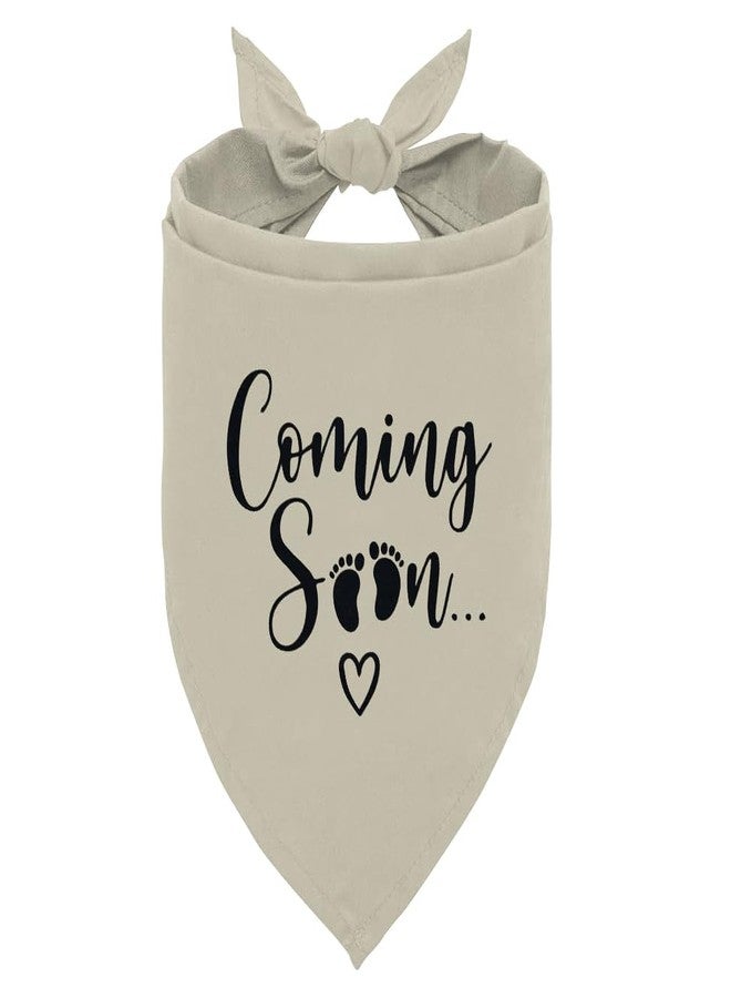 ZPPRJF Coming Soon Dog Bandana, Apricot Gray Baby Announcement Pet Triangle Scarf, Scarf Accessories, Gift for Lover, Bandana Small Medium Large Dogs (D35) - Image 1